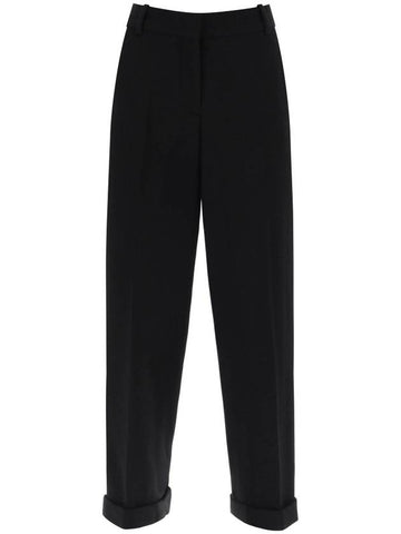 23 fw CUFFED wool crepe trousers BF0PM010WB86 0PA B0230940212 - BALMAIN - BALAAN 1