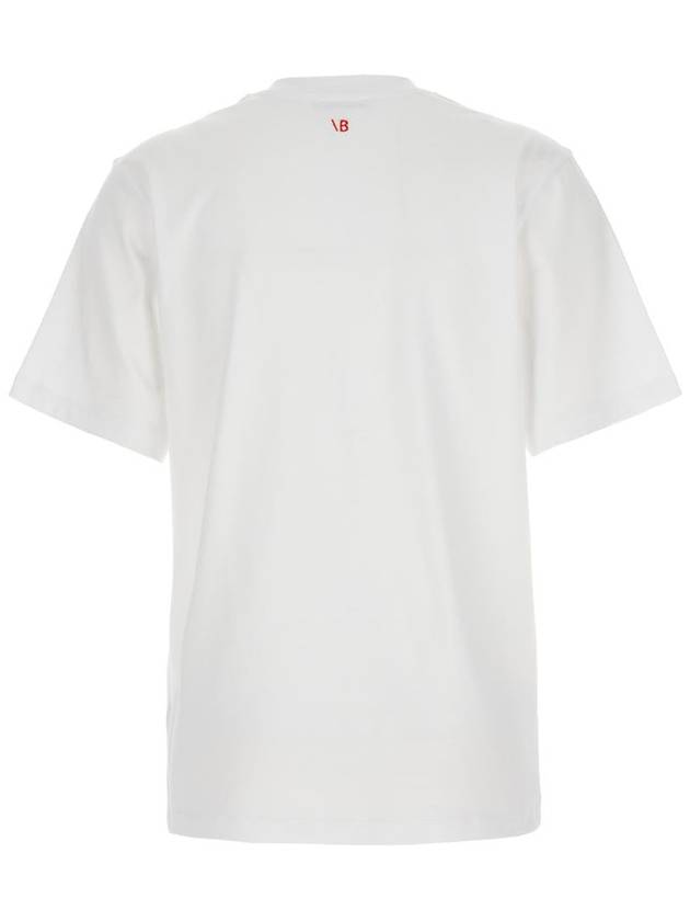 White T-Shirt With Slogan Lettering On The Front In Cotton Woman - VICTORIA BECKHAM - BALAAN 2