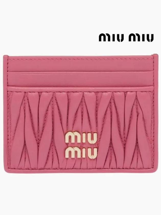 Matelasse Nappa Leather Card Wallet Begonia Pink - MIU MIU - BALAAN 3