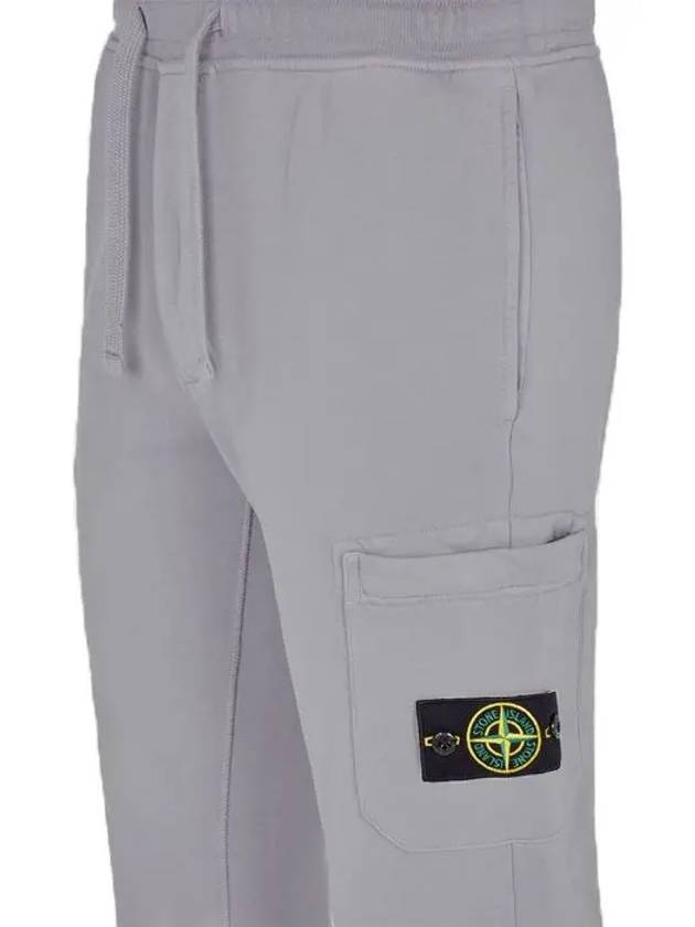 Compass Patch Cotton Jersey Track Pants Light Grey - STONE ISLAND - BALAAN 4