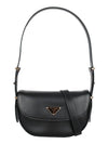 Arque Leather Shoulder Bag Black - PRADA - BALAAN 2