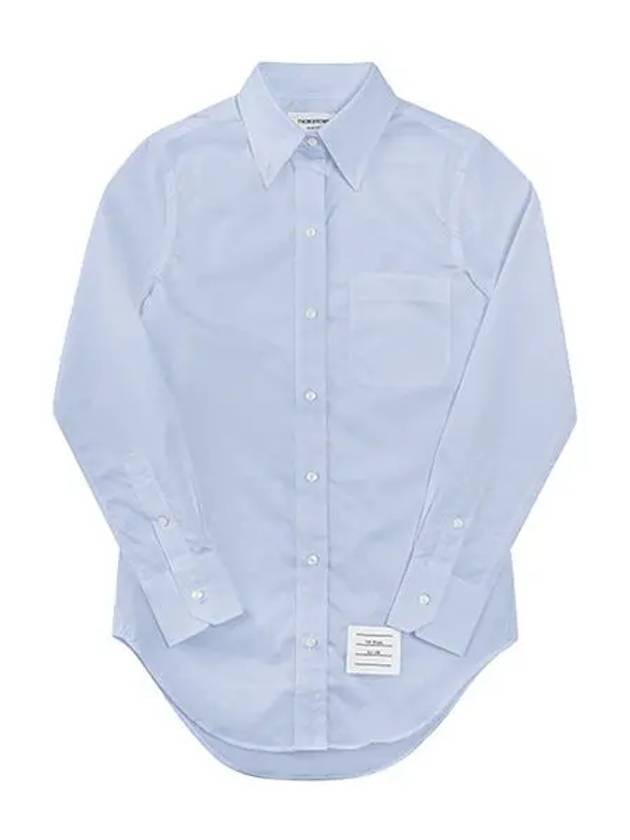 Logo Patch Cotton Shirt Light Blue - THOM BROWNE - BALAAN 3