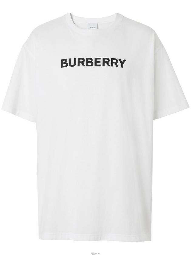 logo print cotton short sleeve t-shirt white - BURBERRY - BALAAN 3