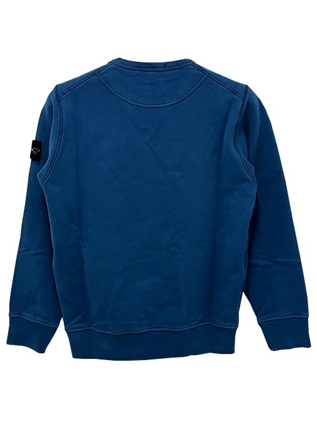 Kids Organic Cotton Fleece Sweatshirt Blue - STONE ISLAND - BALAAN 4