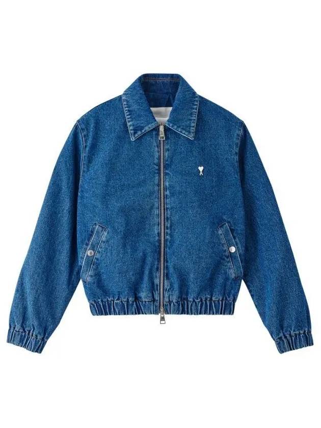 De Coeur Zipped Denim Jacket Blue - AMI - BALAAN 2