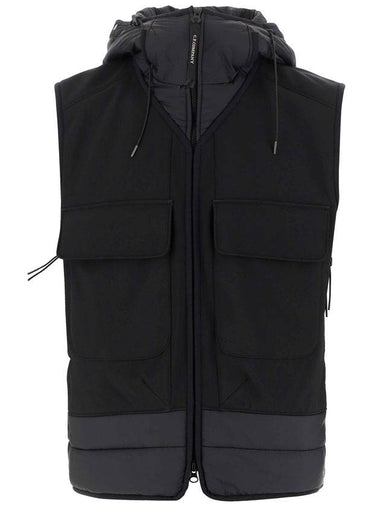 Men's Goggles Hoodie Padded Vest Black - CP COMPANY - BALAAN 1