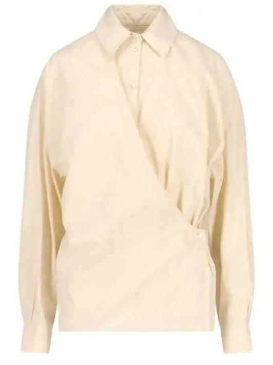 Dry Silk Straight Collar Twist Shirt Cream - LEMAIRE - BALAAN 2