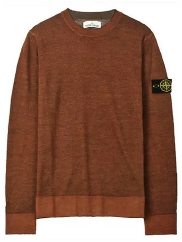 Wappen Patch Round Wool Knit Top Orange - STONE ISLAND - BALAAN 1