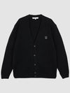 Bold Fox Head Patch Regular Lambswool Cardigan Black - MAISON KITSUNE - BALAAN 2