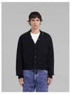 Embroidered Logo Distressed Cardigan Black - MARNI - BALAAN 2