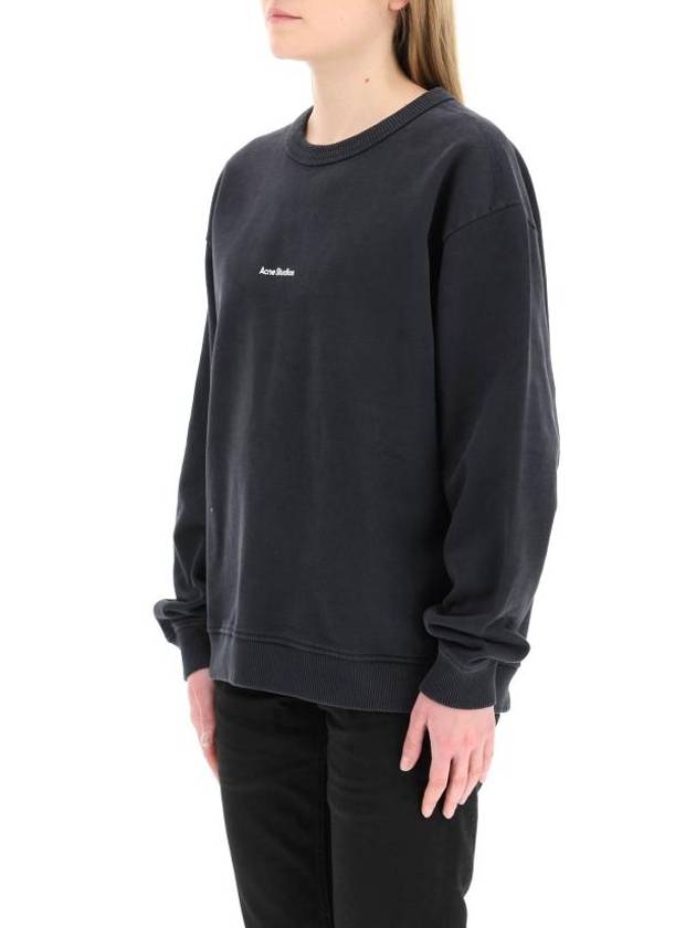 Mini Logo Crew Neck Sweatshirt Black - ACNE STUDIOS - BALAAN 5