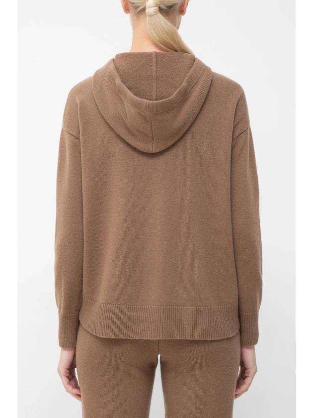 Logo Hooded Wool Knit Top Brown - S MAX MARA - BALAAN 3