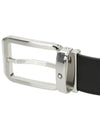 Rectangular silver plated steel buckle smooth leather belt black - MONTBLANC - BALAAN 5