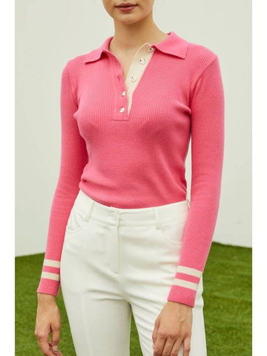 Polo knit sweater pink - LIKEWIZE - BALAAN 1