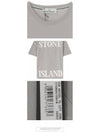 Men's Compass Embroidery Back Lettering Short Sleeve T-Shirt Grey - STONE ISLAND - BALAAN 6