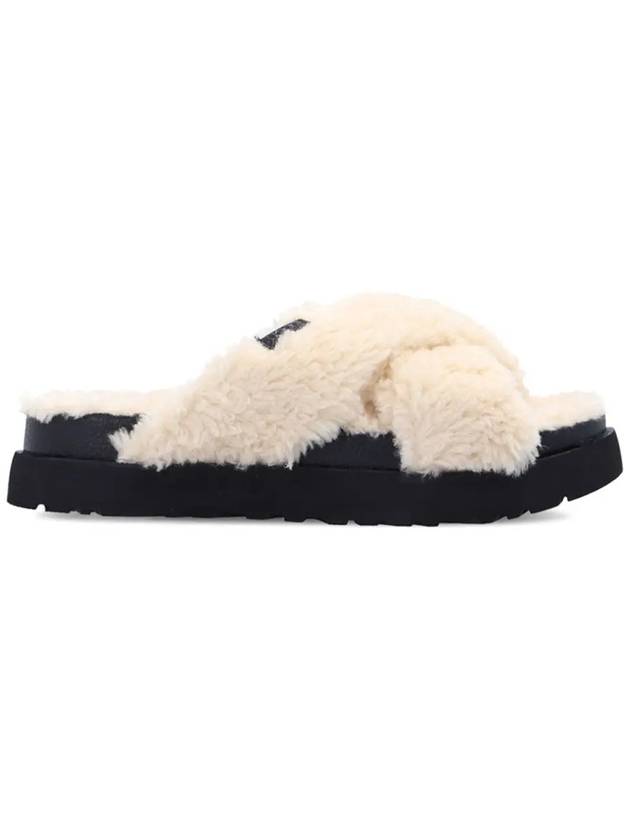 Fuzz Sugar Cross Slide Fur Slippers Natural Black - UGG - BALAAN 2