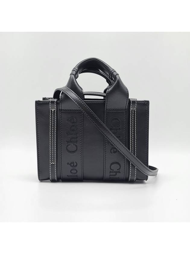 Woody Leather Mini Tote Bag Black - CHLOE - BALAAN 2