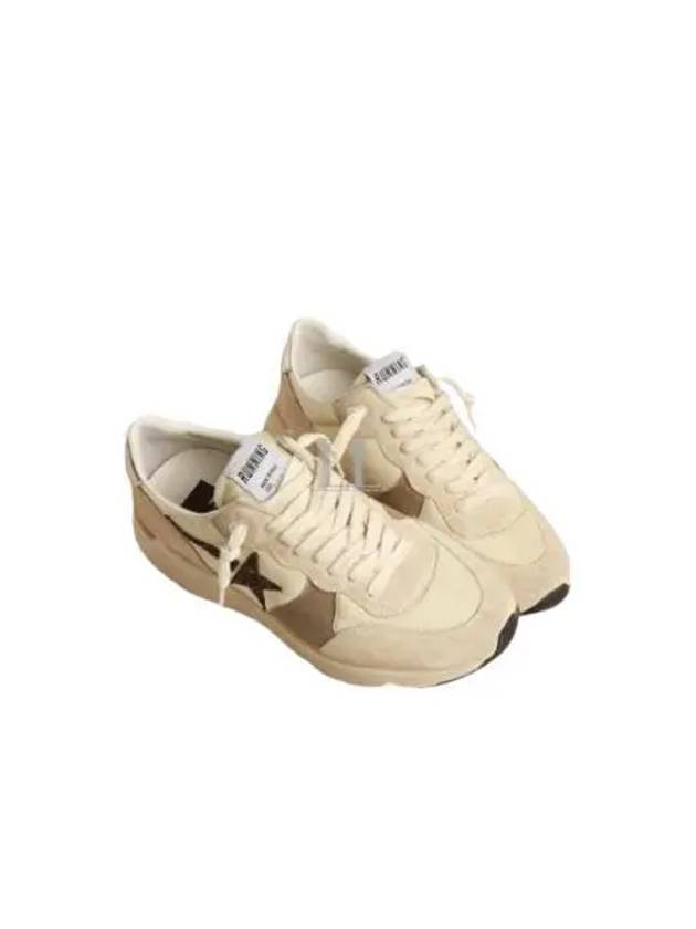 Glitter Star Patch Suede Low Top Sneakers Beige - GOLDEN GOOSE - BALAAN 2