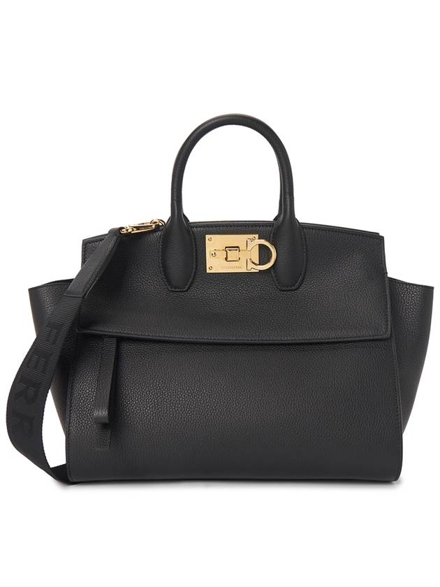 Studio Soft Top Handle Tote Bag Black - SALVATORE FERRAGAMO - BALAAN 2