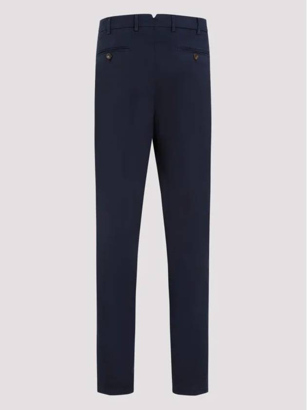 Tapered Chino Cotton Straight Pants Navy - BRUNELLO CUCINELLI - BALAAN 3