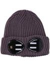 Extra Fine Merino Wool Goggle Beanie Violet - CP COMPANY - BALAAN 1