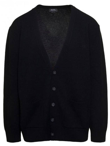 Men's Theo Wool Cardigan Black - A.P.C. - BALAAN 1