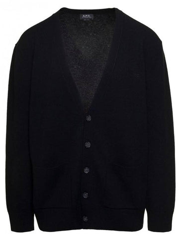 Men's Theo Wool Cardigan Black - A.P.C. - BALAAN 1