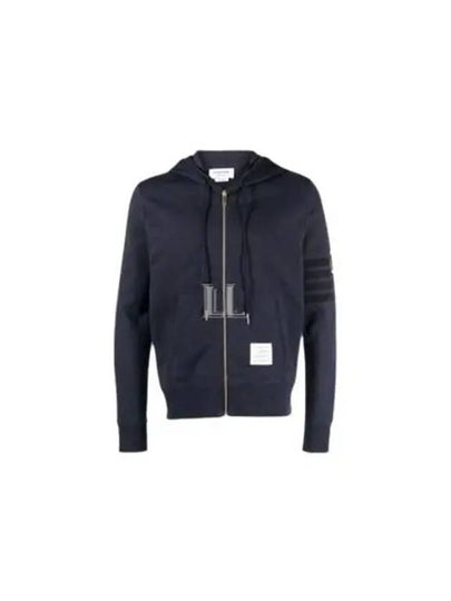 Lightweight Anchor Loopback 4-Bar Zip Up Hoodie Navy - THOM BROWNE - BALAAN 2