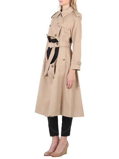 Burberry Cotton Gabardine Step-through Double-breasted Trench Coat, Brand Size 8 (US Size 6) - BURBERRY - BALAAN 2