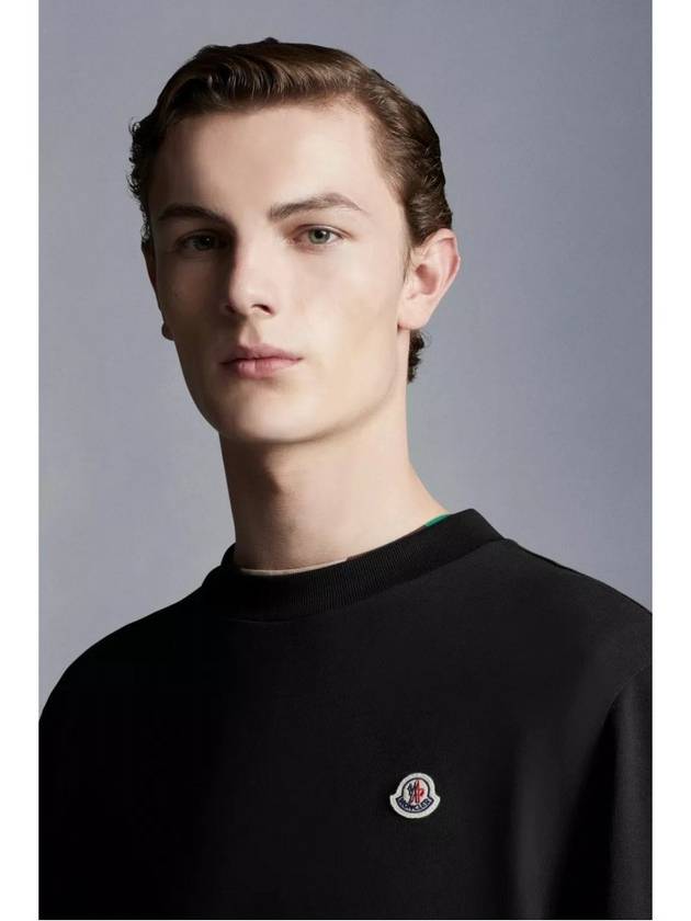 Men's Logo Patch Sweatshirt Black - MONCLER - BALAAN 5