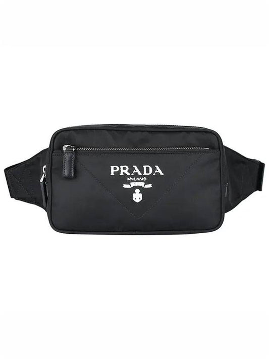 Logo Print Re-Nylon Belt Bag Black - PRADA - BALAAN 1