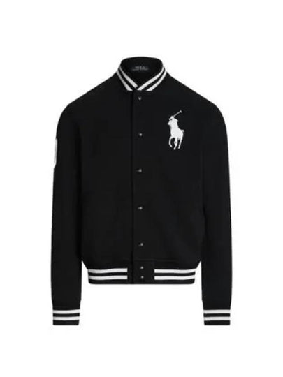 Embroidery Pony Logo Varsity Bomber Jacket Black - POLO RALPH LAUREN - BALAAN 2