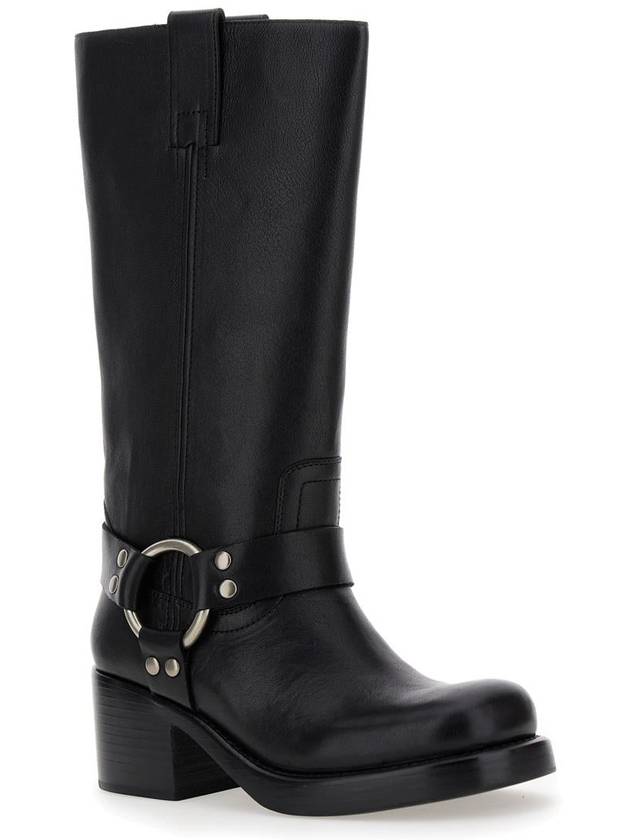 'Reflection' Black Boots With Ring Detail In Leather Woman - JEFFREY CAMPBELL - BALAAN 2