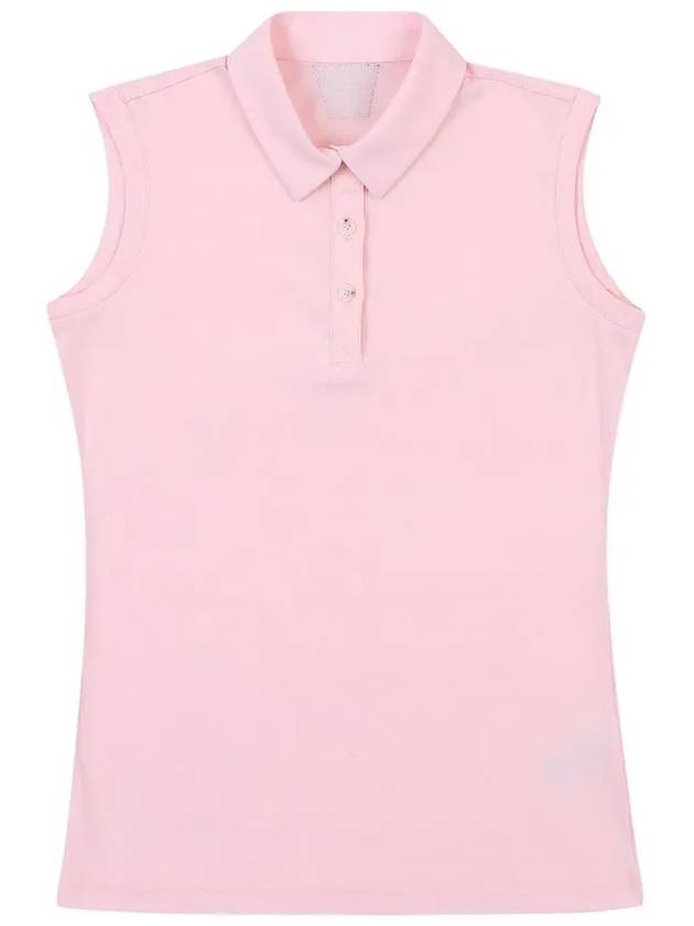 Golf Wear C P Lecture Basic Sleeveless T-Shirt PINK - WHITEBALL - BALAAN 4