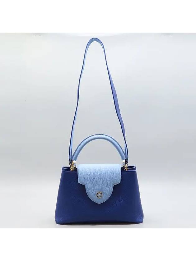 M22674 Blue Sky Color Taurillon Leather Capucine MM Top Handle Tote Bag Shoulder Strap 2WAY - LOUIS VUITTON - BALAAN 4