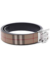 Monogram Motif Vintage Check Reversible Belt Archive Beige - BURBERRY - BALAAN 4