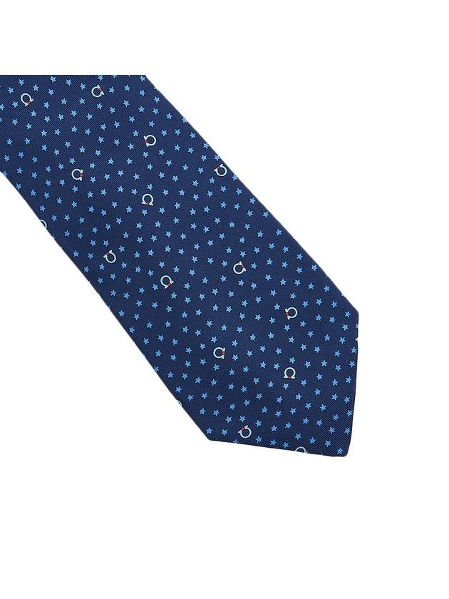 Ferragamo Men's Gancini Silk Tie 35 0874 F NAVY 0761807 - SALVATORE FERRAGAMO - BALAAN 5