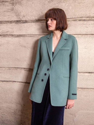 UNBALANCE PRONT WOOL JACKETGREEN - PAGE STUDIO - BALAAN 1