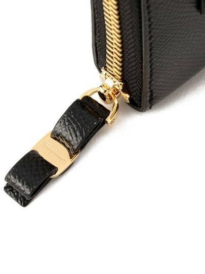 Vara Bow Zipper Card Wallet Black - SALVATORE FERRAGAMO - BALAAN 7