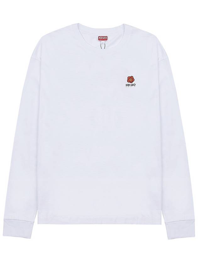 Boke Flower Embroidery Cotton Long Sleeve T-Shirt White - KENZO - BALAAN 3