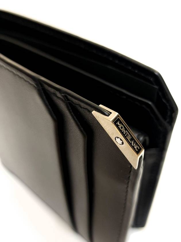 Metal Logo Leather Bifold Wallet Black - MONTBLANC - BALAAN 9