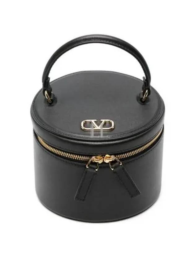 V Logo Jewelry Cosmetic Tote Bag Black - VALENTINO - BALAAN 2