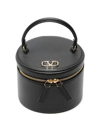 V Logo Jewelry Cosmetic Tote Bag Black - VALENTINO - BALAAN 2