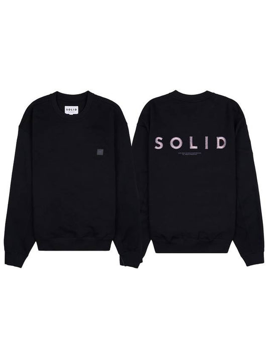 Embroidery Sweatshirt Black - SOLID HOMME - BALAAN 1