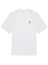 Small Heart Logo Boxy Fit Short Sleeve T-Shirt White - AMI - BALAAN 2