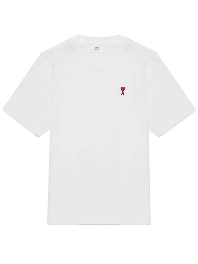 Small Heart Logo Boxy Fit Short Sleeve T-Shirt White - AMI - BALAAN 2