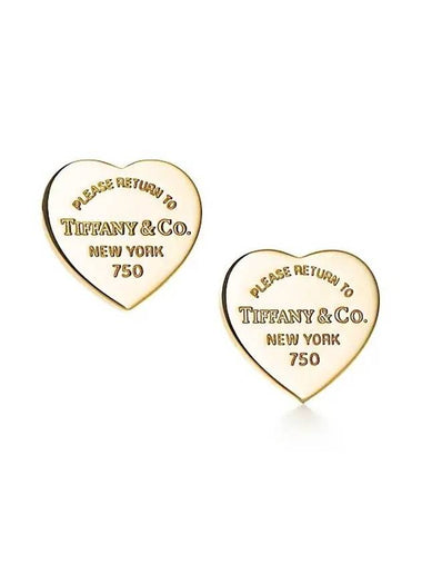 Return to Tiffany Heart Tag Stud Earrings Yellow Gold Mini 23900351 - TIFFANY & CO. - BALAAN 1