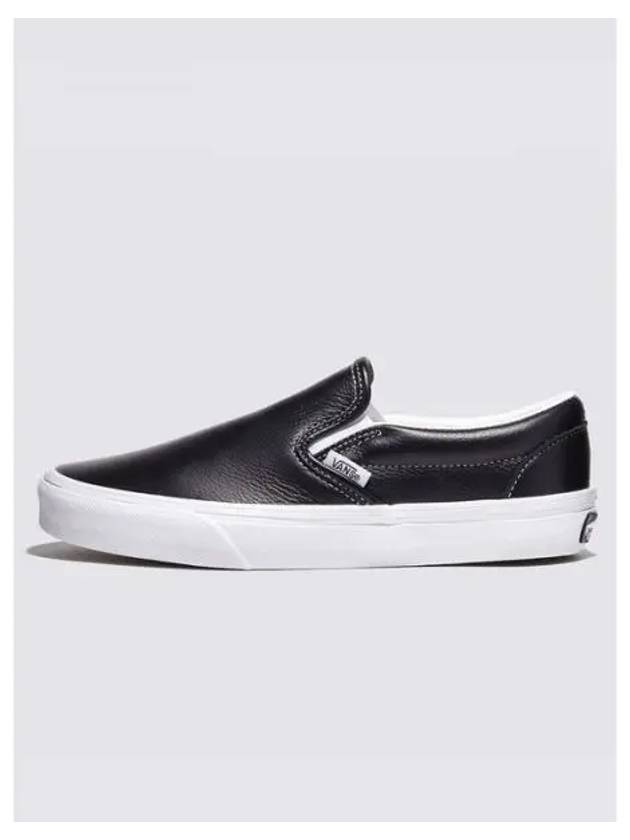 Classic Leather Slip On Black True White - VANS - BALAAN 2