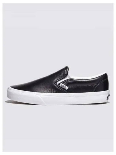 Classic Leather Slip On Black True White - VANS - BALAAN 2