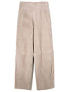 Suede Belt Strap Slacks Beige - AMI - BALAAN 2